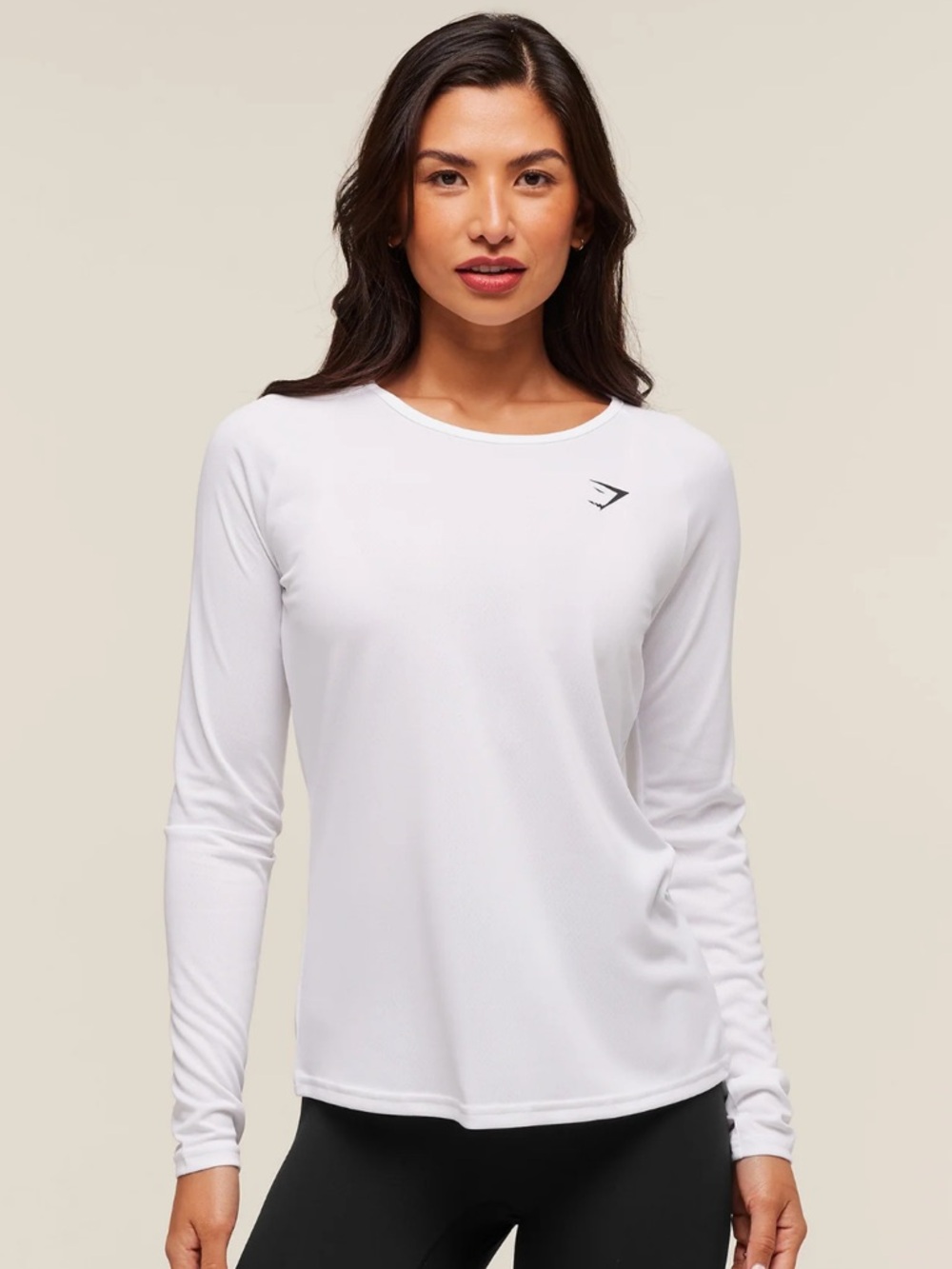 Gymshark White Long Sleeve Performance Tee